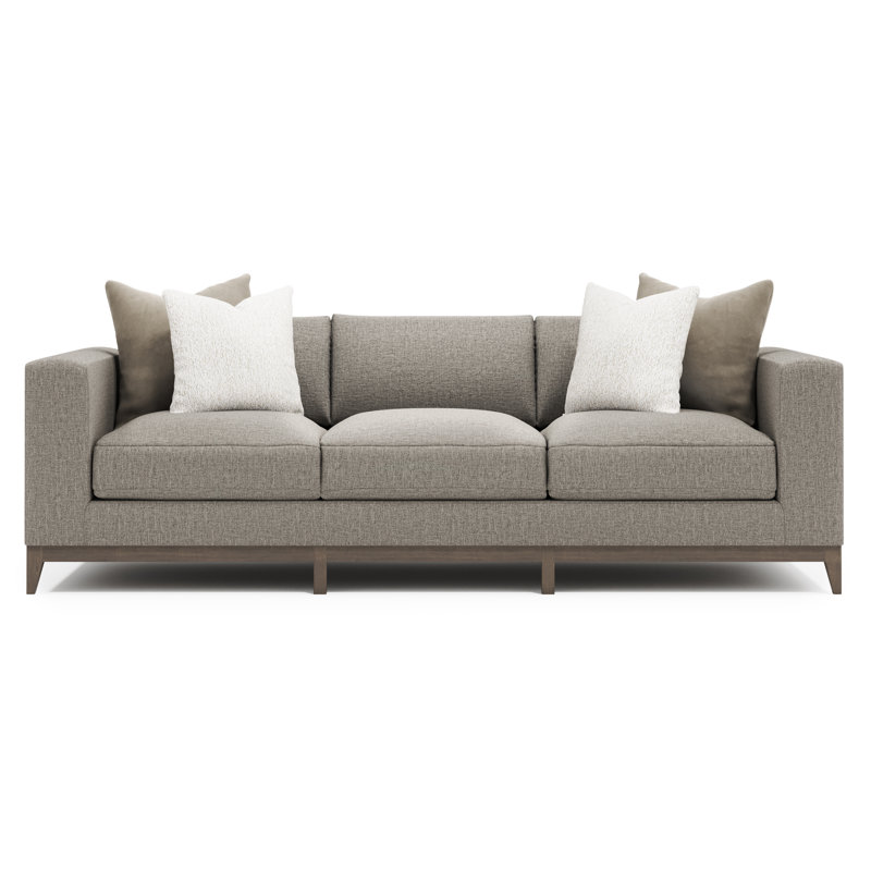 Bernhardt Noel Fabric Sofa, Portobello, Gray Polyester, 27.50" H x 88" W x 40" D