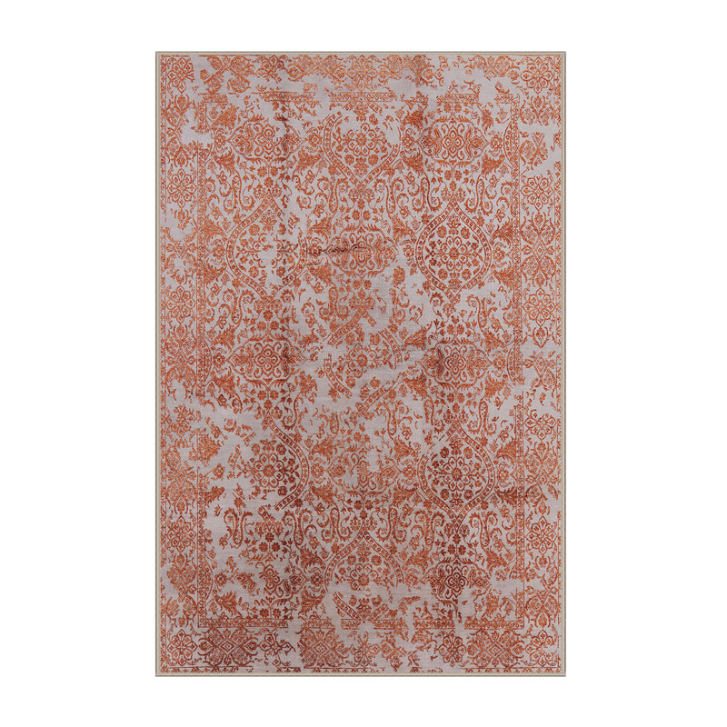 Tapis oriental orange / ivoire, Rectangle 5 pi x 8 pi