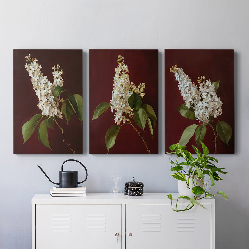 Floral Study Series LXVII - Ensemble de toiles tendues avec châssis Premium - Prêt à être accroché