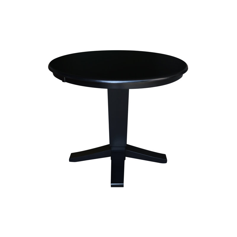 Table de salle à manger Grachan Ronund, H 29,9 po x L 36 po x l 36 po, Noir