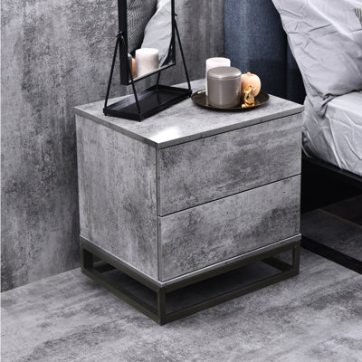 Bloomsbury 50cm W Manufactured Wood Bedside Table