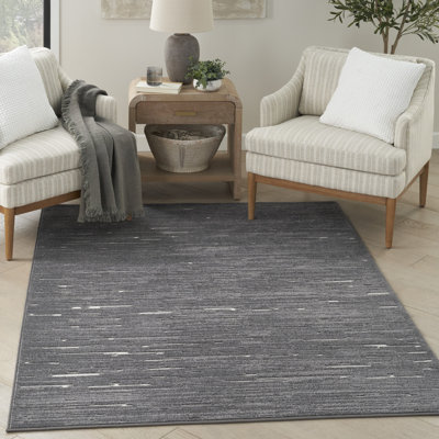 Tapis d'intérieur moderne gris Ebern Designs Prasun