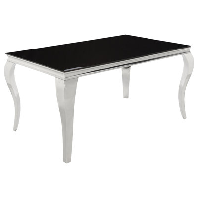 Wanstead Unfinished Glass Top Metal Base Dining Table