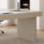 Bureau blanc / beige fritté rectangulaire + bois manufacturé avec bureau à 6 tiroirs-104082551-104082546