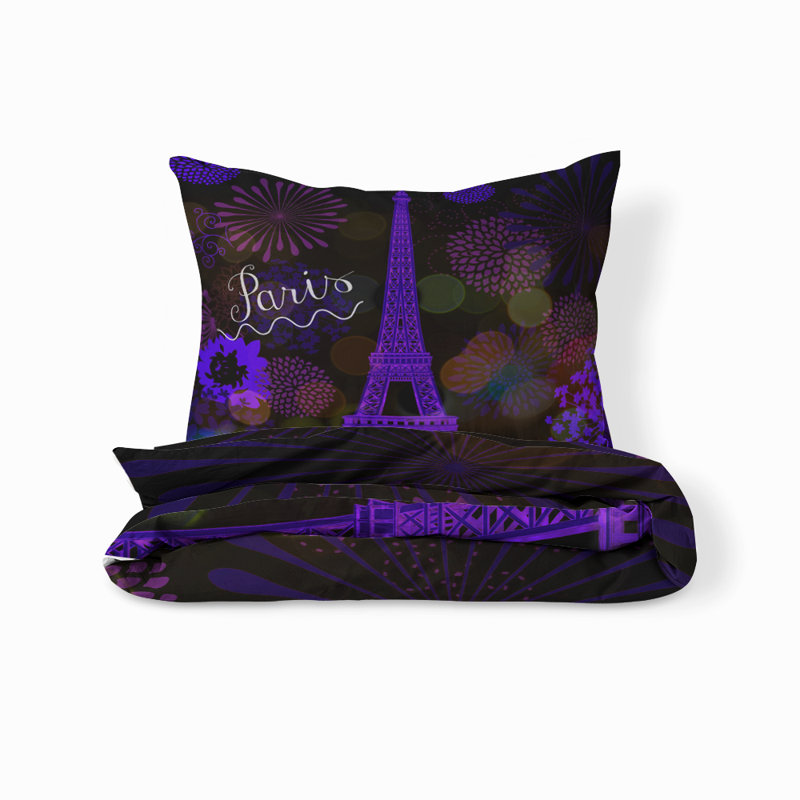 Ensemble de housse de couette Paris, Housse de couette très grand + 2 taies décoratives