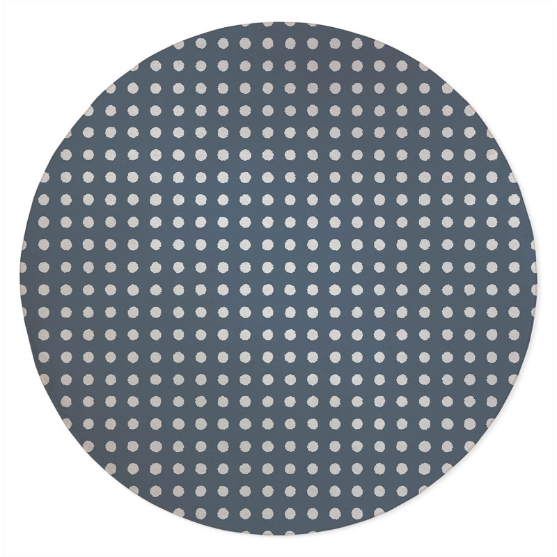 Dot Locked Non-Slip Outdoor Rug, Round 5'