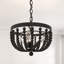 Lustre empire à 3 lumières à intensité variable avec abat-jour en bois Recunz-108839658