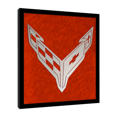 Logo Corvette C8 découpé au laser - impression d'un cadre photo sur métal