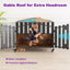 Mobilier de cage robuste pour chien, cage décorative pour chien avec fenêtre d'alimentation, porte-nom, roues à 360 °