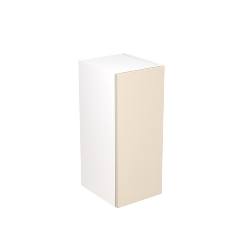 KitchenKit Flatpack Slab Gloss Wall Unit, 72cm H x 30cm W x 33cm D, Cashmere