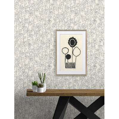 Everett Mid-Century Floral Wallpaper