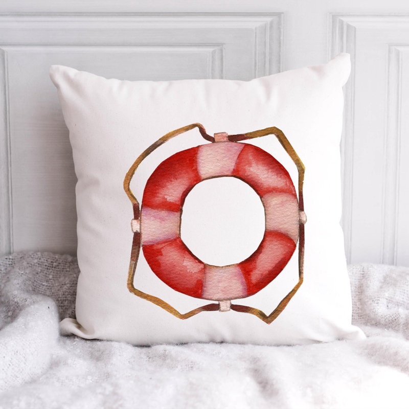 Nautical Sea Life_253 - Coussin décoratif avec coussin décoratif, H 14 po x l 14 po