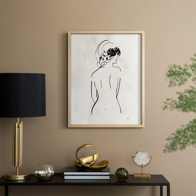 Romantic Line Art I Framed Print - Solid Wood