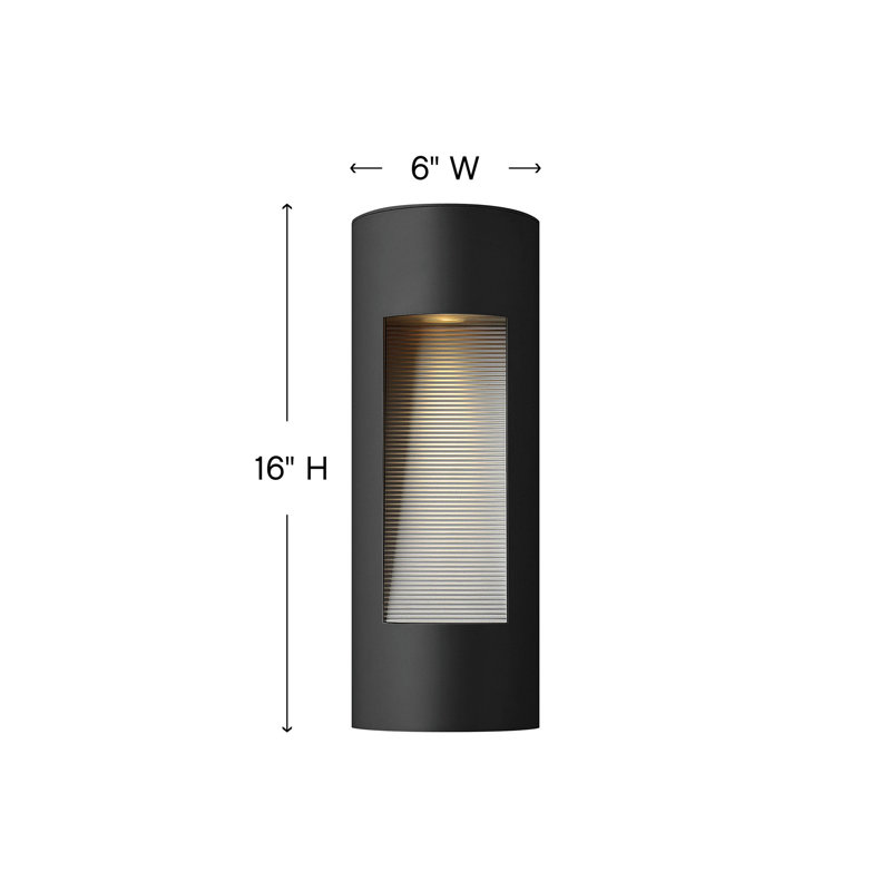 Luna LED 2-Light Outdoor Flush Mount, 16" H x 6" W x 3.5" D, Satin Black, MR-16