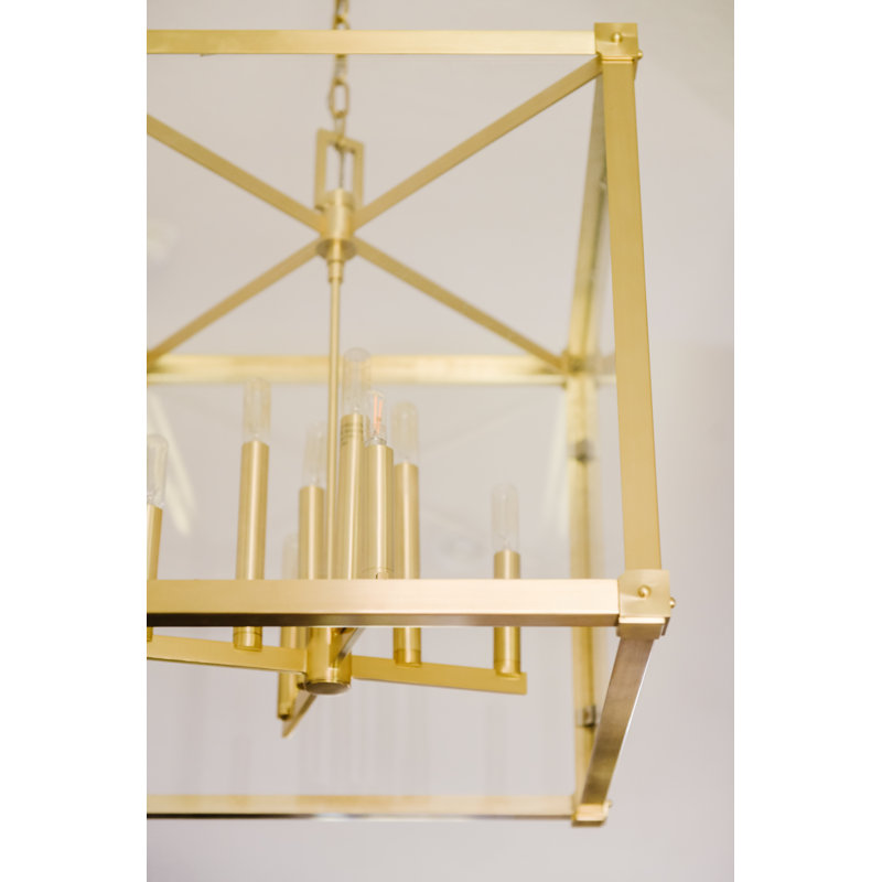 Forsyth 8 - Light Chandelier, Aged Brass