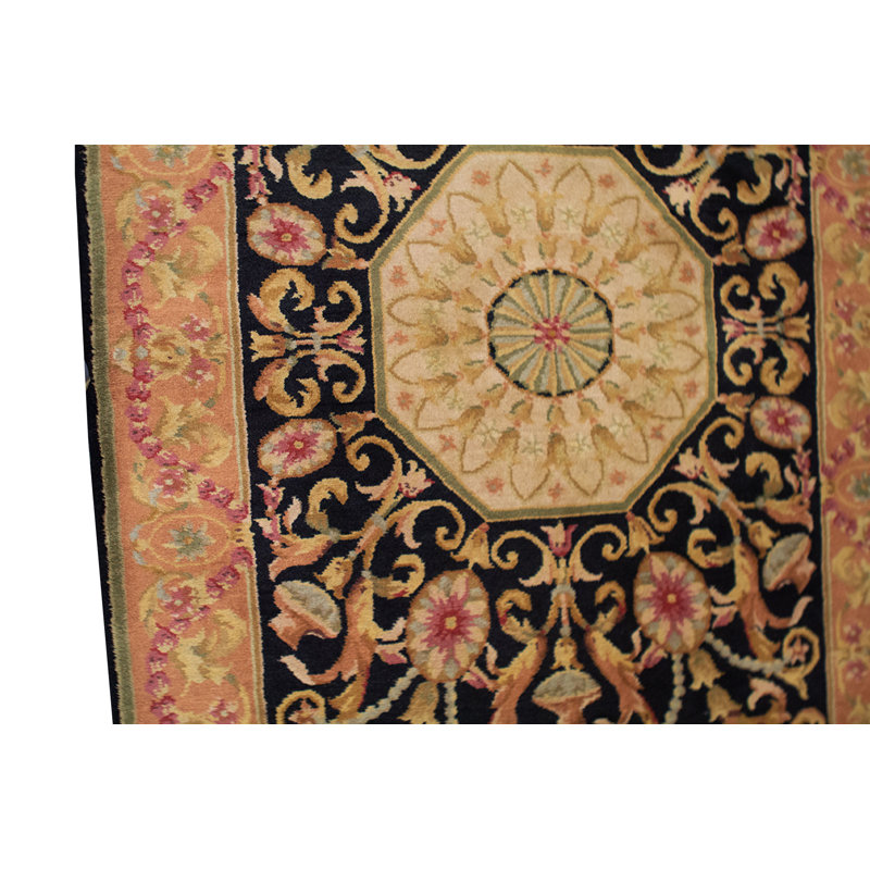Savonnerie Hand Woven Wool Oriental Area Rug