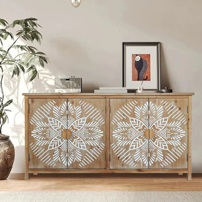 Armoire d'appoint 60 "en bois avec 4 portes 60"