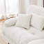Élégant canapé modulaire en U surdimensionné en chenille blanc, 2 repose-pieds, canapé de salon profond avec