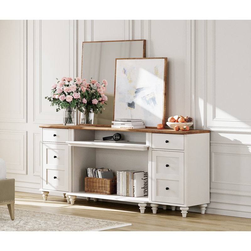 TV Stand For 75 Inch TV,  3-In-1 TV Console Table For 55/65/75 Inch TV, Entertainment Center With With Charging Station