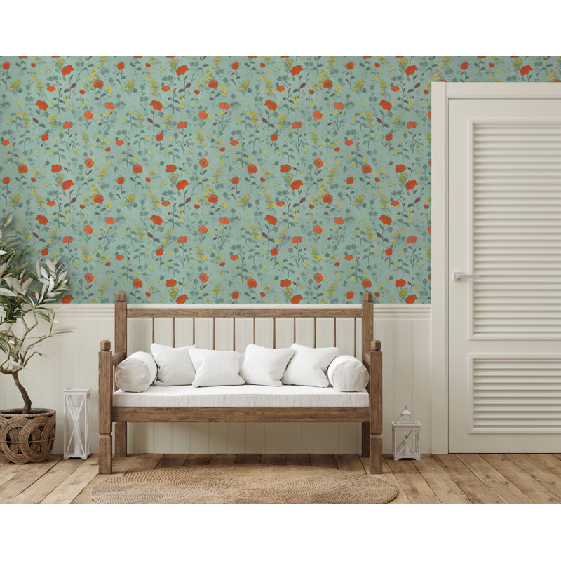 Paule Marrot Floral Wallpaper Double Roll, Green