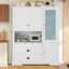 Nelson Large Kitchen Pantry Cabinet with Hutch, Drawers, Adjustable Shelves