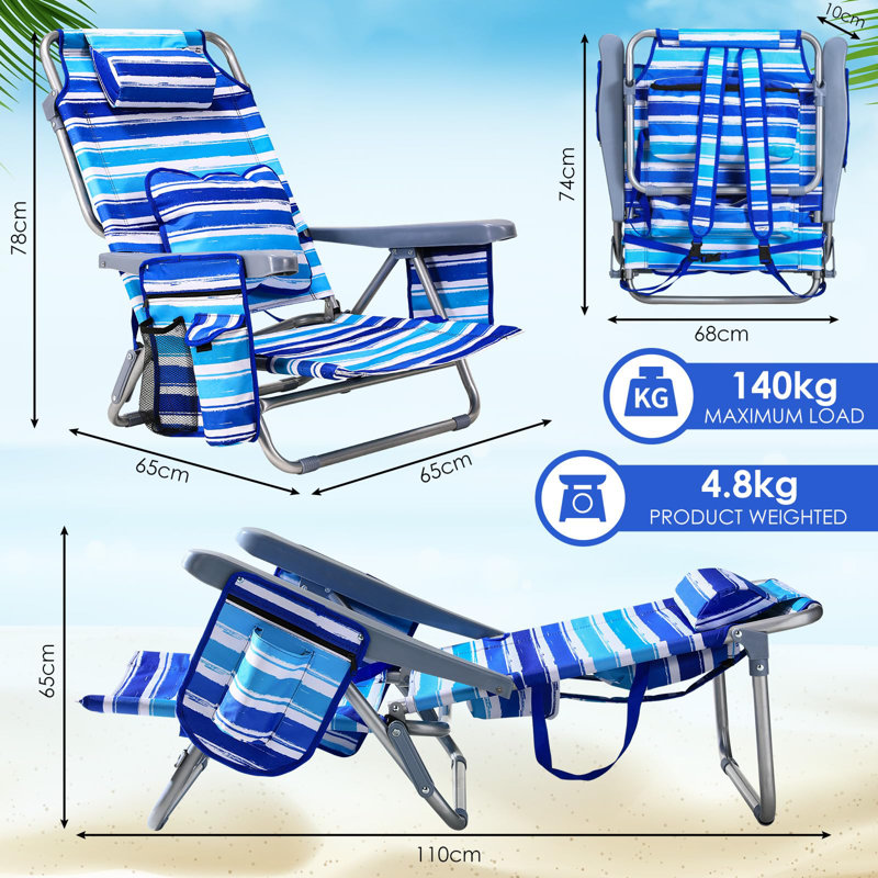 Folding Beach Chair, Blue