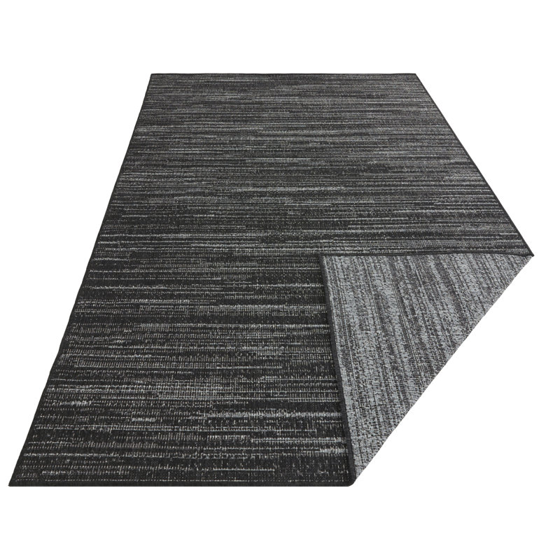 Machine Woven Night Silver Indoor/Outdoor Rug, Runner 80 x 350cm