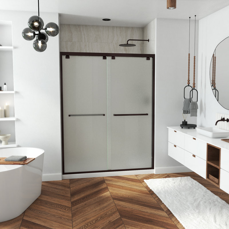 DreamLine Encore 60 in. W x 76 in. H Semi-Frameless Bypass Sliding Shower Door, Oil Rubbed Bronze