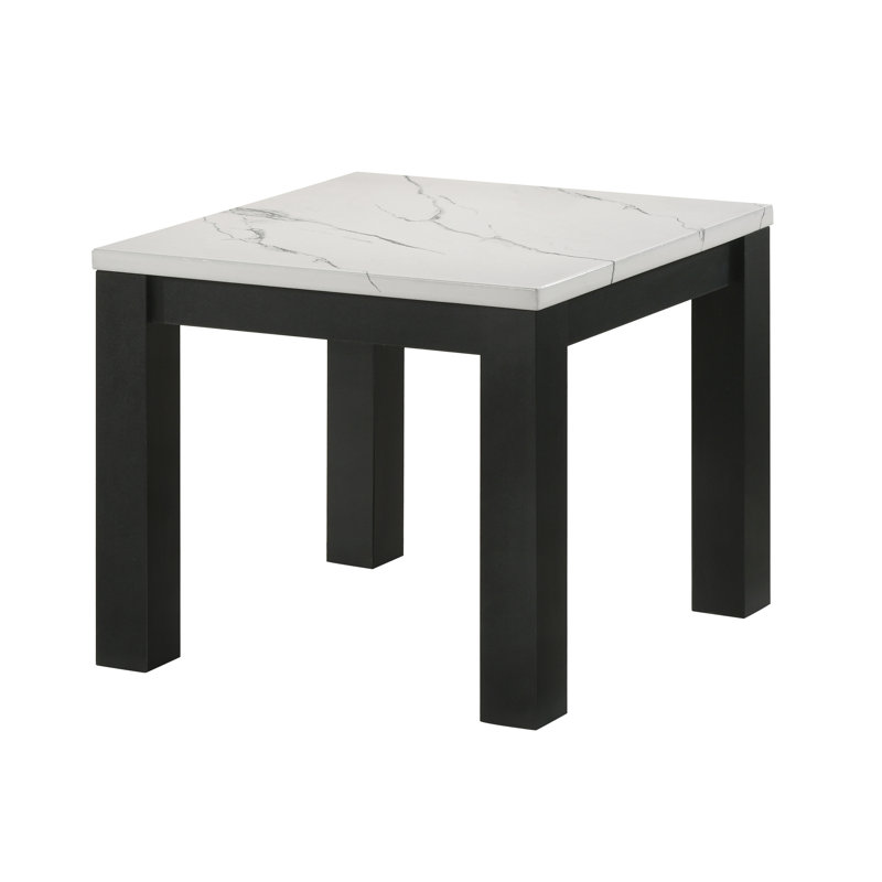 Table de salon moderne 3: fabrication en faux marbre blanc et bois noir de couleur rectangulaire