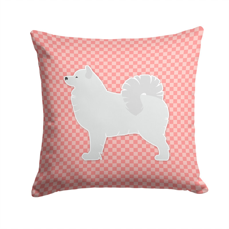 Coussin décoratif intérieur/extérieur carré samoyède, Rose, H 14 po x l 14 po x P 3 po