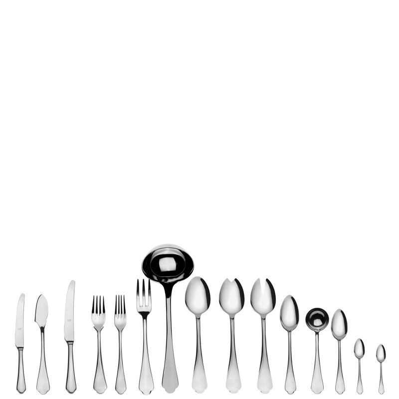 Ensemble de couverts Dolce Vita avec couteaux H / H - 126 pièces - Acier inoxydable, Argent argent