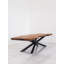 Solid Wood Top Metal Base Dining Table