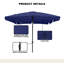 Parasol de marché rectangulaire avec auvent à jupe 10 'x 8' Havelka-1115663523