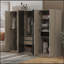 Élégante garde-robe en bois avec plusieurs options de rangement pour la chambre à coucher