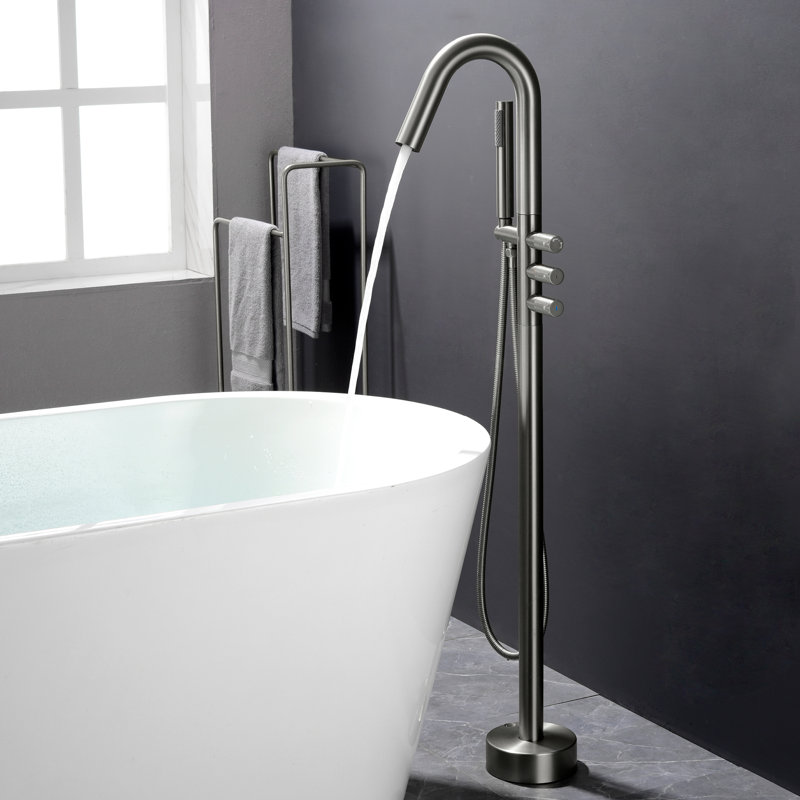 Floor Mounted Tub Spout Faucets, Brushed Nickel