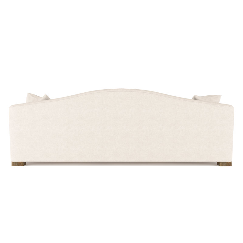 Horatio Camelback Taper Curved-Arm Sofa, Plush Velvet Alabaster, 33" H x 108" W x 36" D, Ebony
