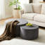Table basse moderne rembourrée en mousse pour 2 personnes, table de bout rembourrée pour le salon, sans assemblage, table en velours côtelé gris,-989618342