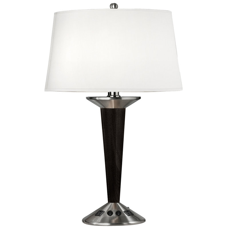 Brushed Steel Ebony Metal Table Lamp