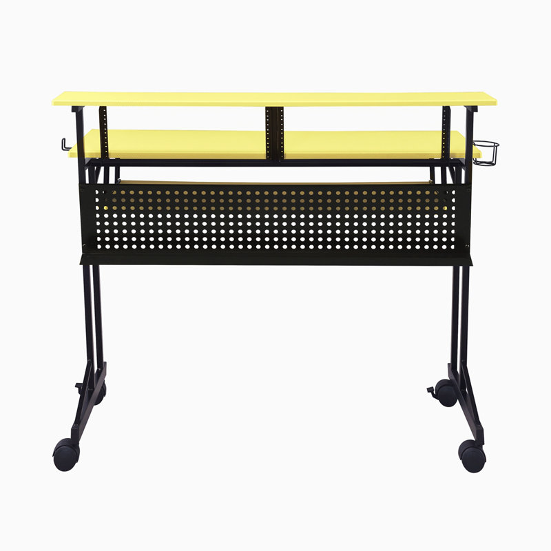 Yellow And Black Music Studio Desk With Keyboard Tray