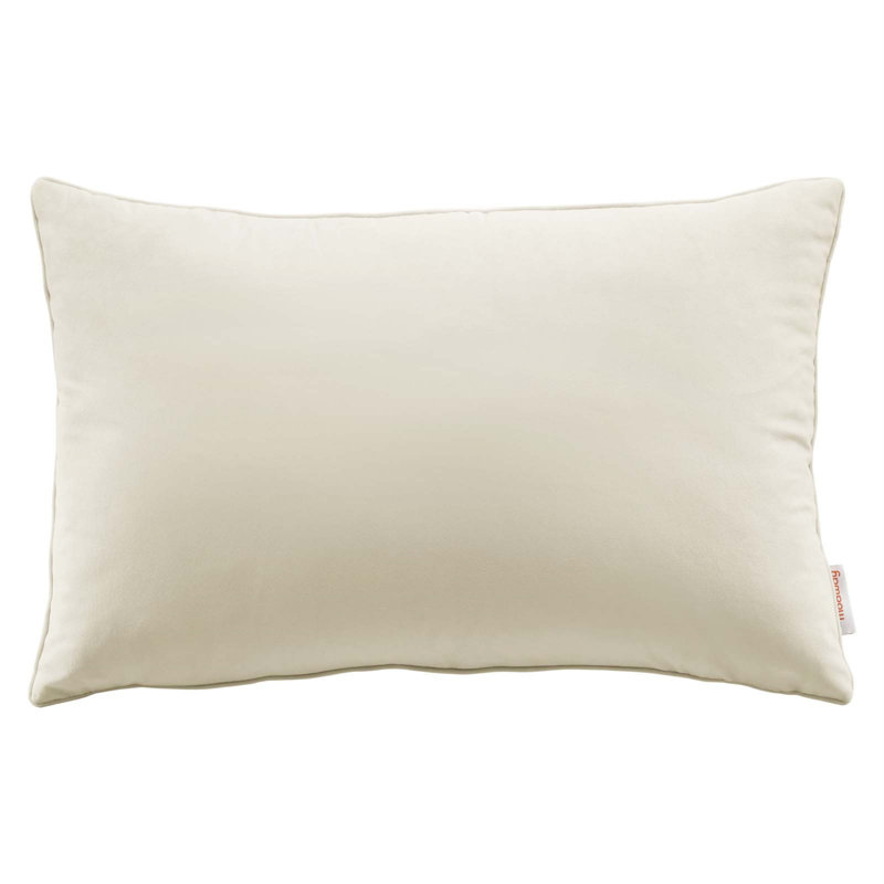 Enhance Lumbar Performance Velvet Throw Pillow by Modway, 15.5" x 23.5", Ivory