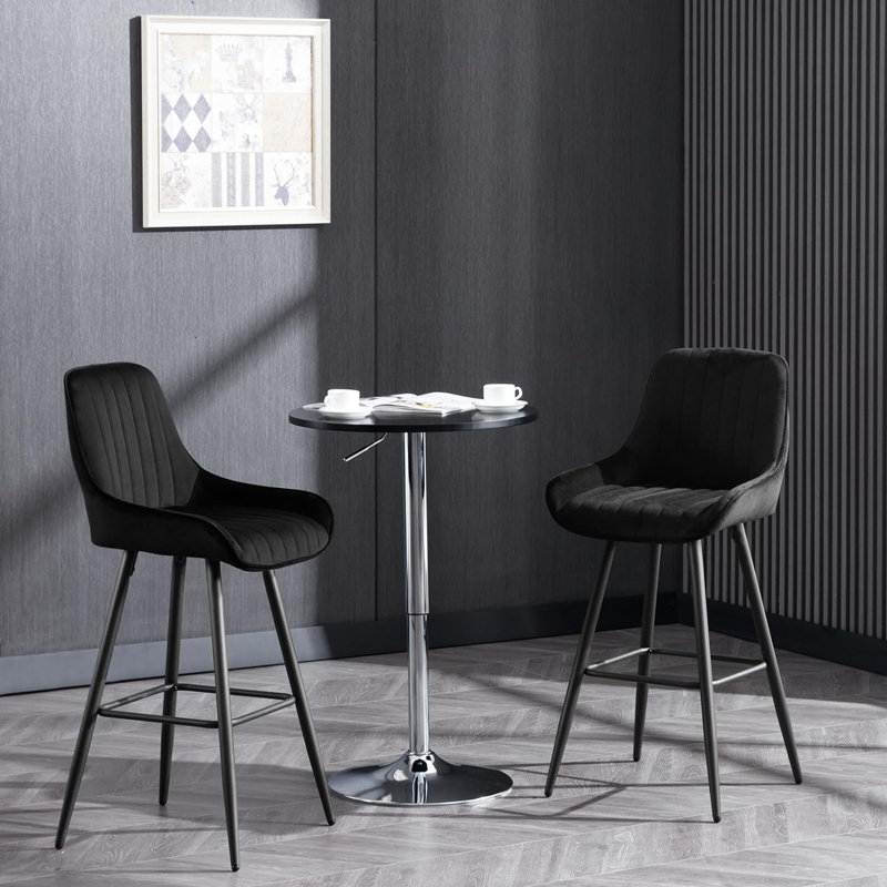 Gaelan Upholstered Counter Stool, Black