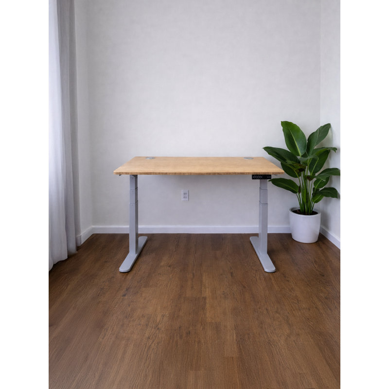 Bureau debout en bambou Caravel, gris