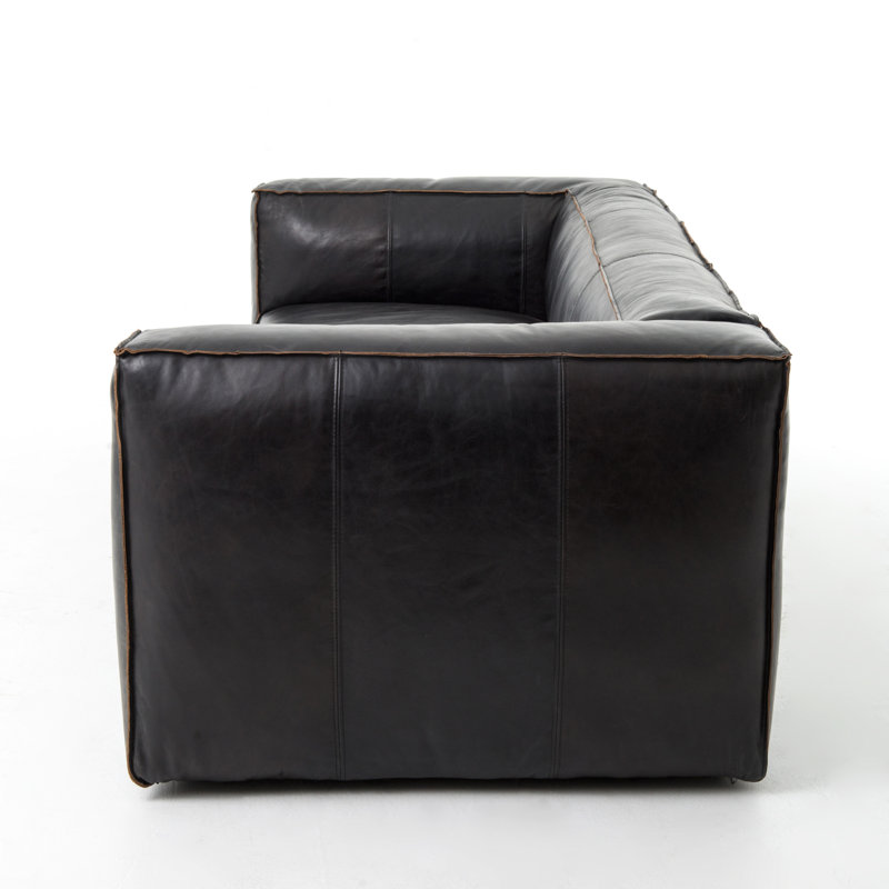 Nolita Sofa, Saiko Black Top Grain Leather