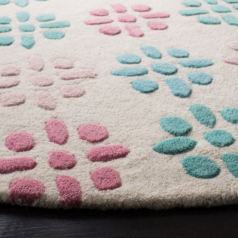 Tapis floral en laine touffeté à la main Candelo, Rectangle 7 pi 6 po x 9 pi 6 po