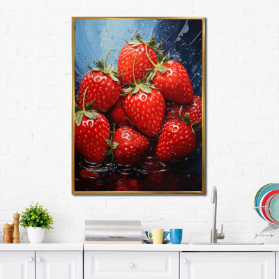Fruit Sweet Strawberry Pointillism II, reproduction d'art sur toile