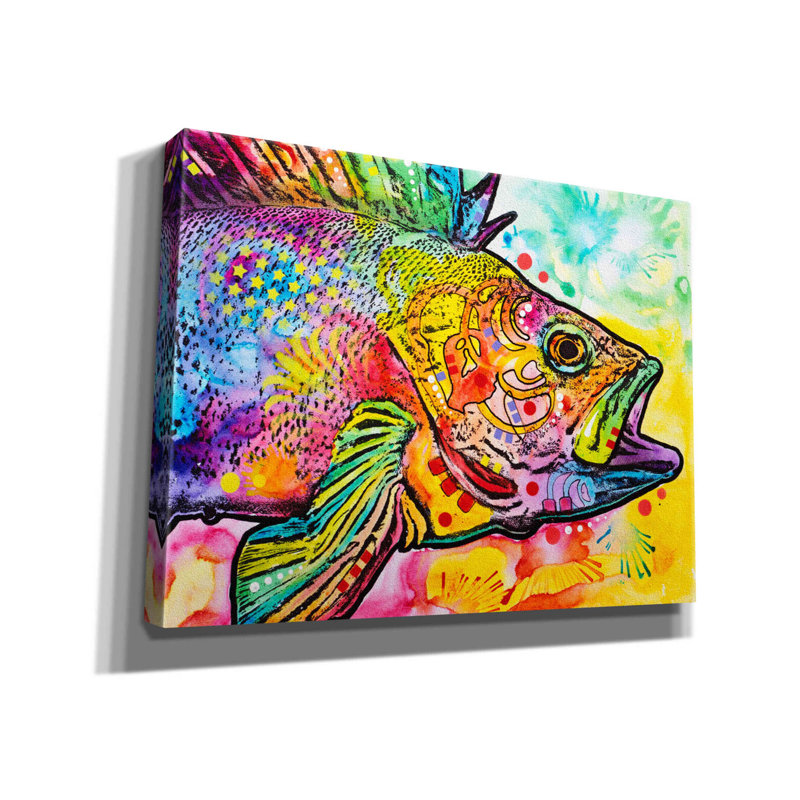 Poisson par Dean Russo - impression sur toile tendue, H 12 po x l 16 po x P 0,75 po