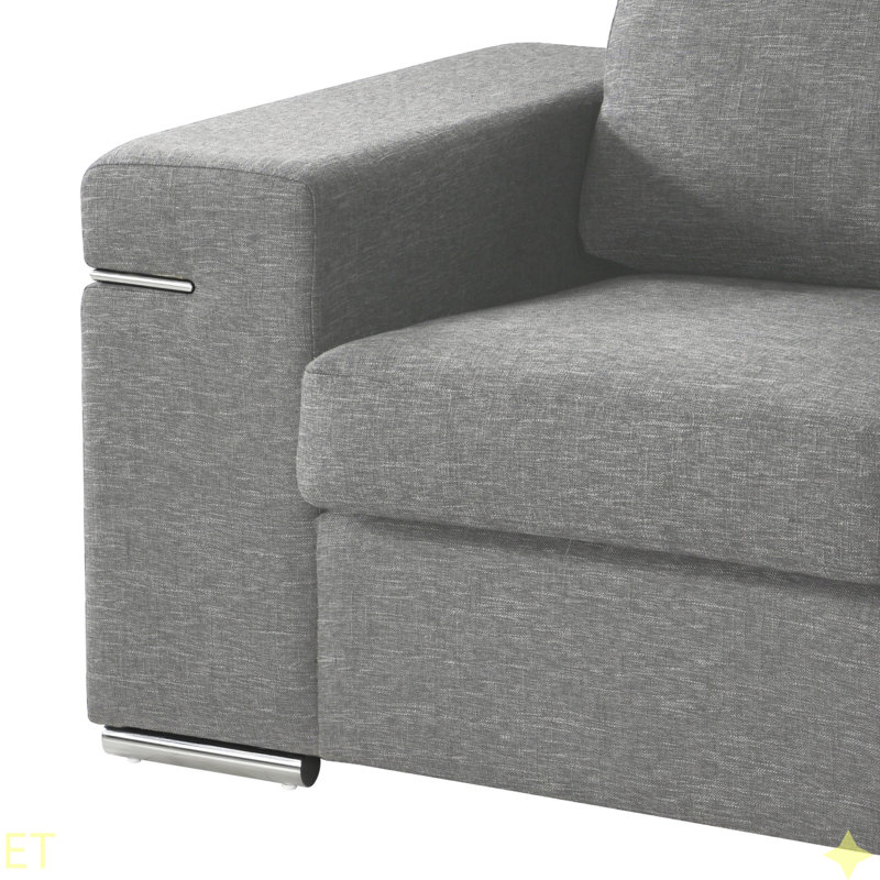 Chaise avec accoudoirs en tissu Gianna, Light Grey Fabric
