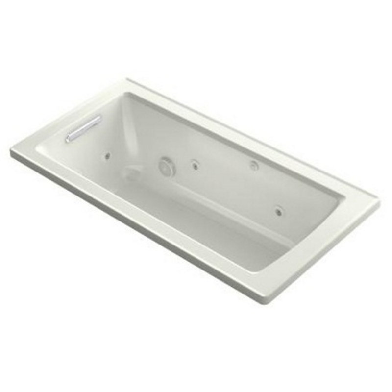 Archer Alcove Whirlpool with Bask Heated Surface, Tile Flange and Left-Hand Drain, Dune, Left