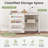 Folding Sewing Table Rolling Craft Station with 3 Storage Bins & Charging Station-114878668