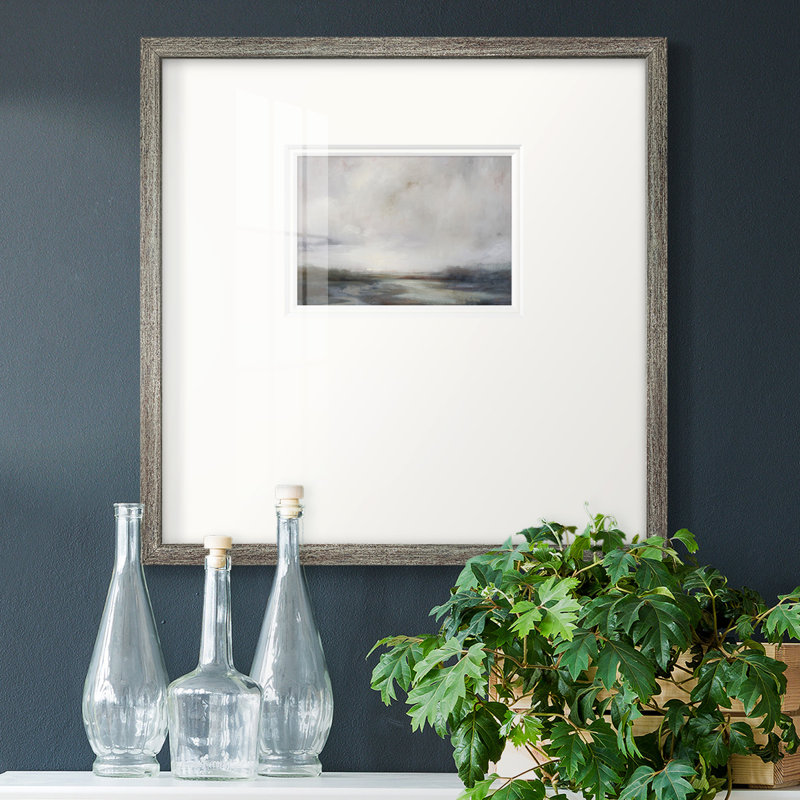 Toile tendue avec châssis de qualité supérieure Light Effect VII V1 - prête à être accrochée, H 17 po x l 17 po, Gris foncé
